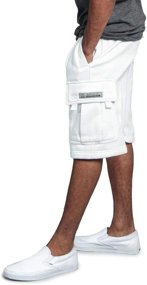 G-Style USA Men's Solid Fleece Heavyweight Cargo Shorts