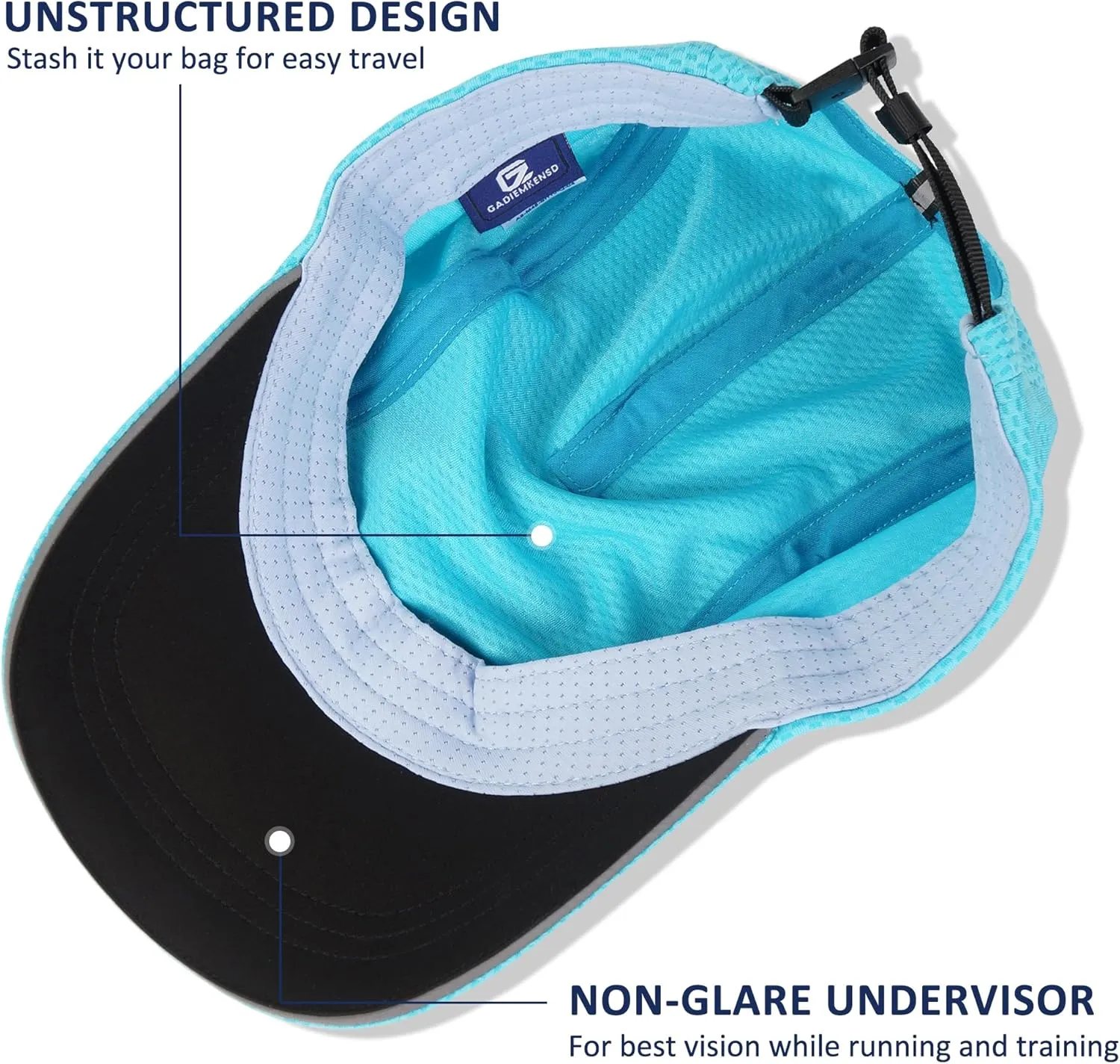 GADIEMKENSD Women's Race Day Running Cap Performance Mesh Hat - Excellent Ventilation, Lightweight, Reflective Safety
