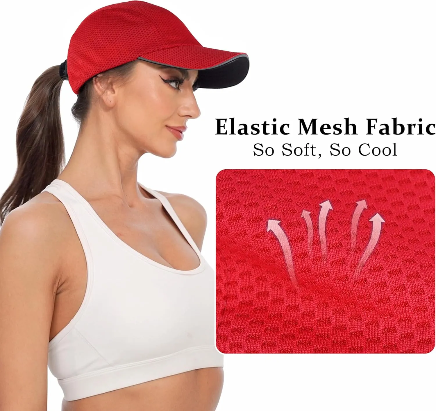 GADIEMKENSD Women's Race Day Running Cap Performance Mesh Hat - Excellent Ventilation, Lightweight, Reflective Safety