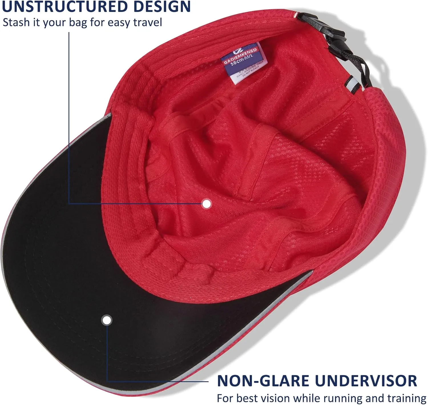 GADIEMKENSD Women's Race Day Running Cap Performance Mesh Hat - Excellent Ventilation, Lightweight, Reflective Safety
