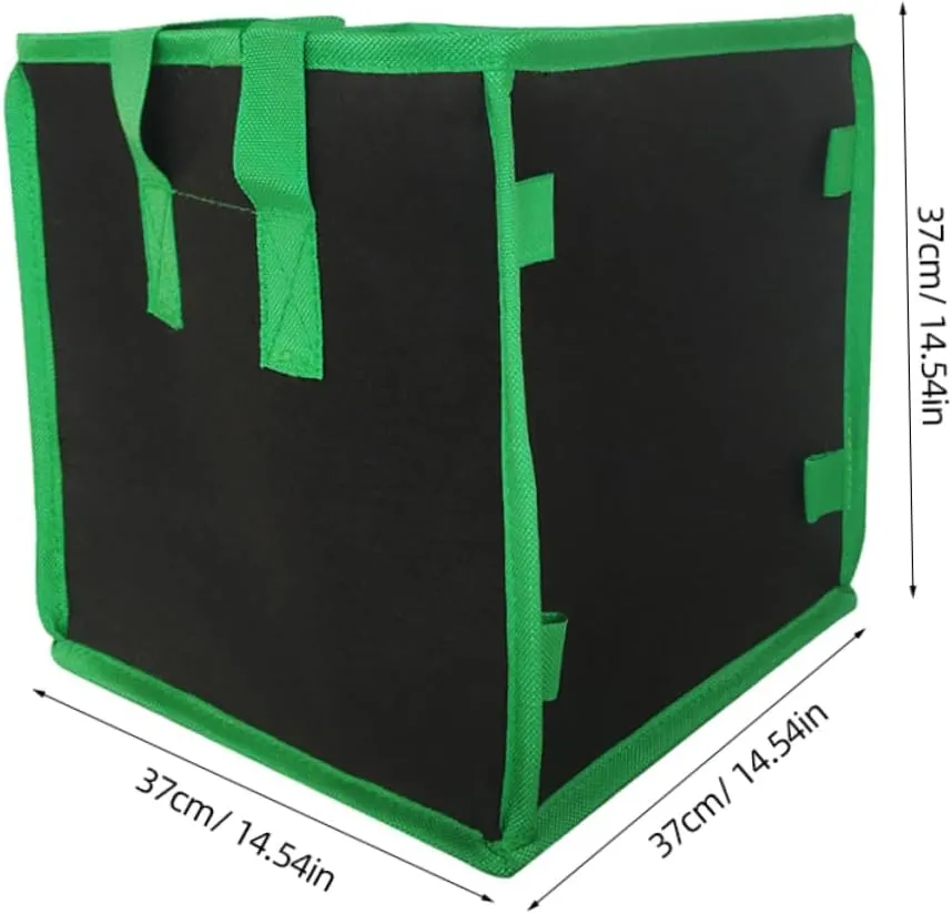 GANAZONO Horticultural Planting Bag Extra Large Grow Bags Nonwovens Planting Pouch Square Container 10 Gallon 37x37x37cm Breathable Sturdy Sturdy Handle Straps