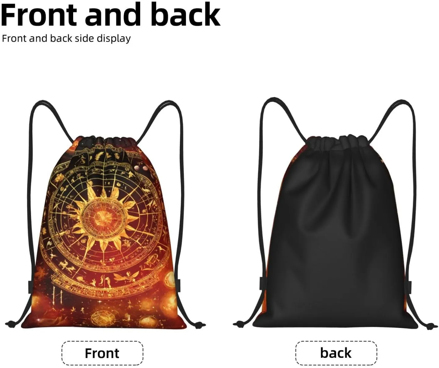 Gears Clock Bronze Century Print Drawstring Backpack,Foldable Gym Sack For Sports,Travel,Yoga,Hiking,Adjustable