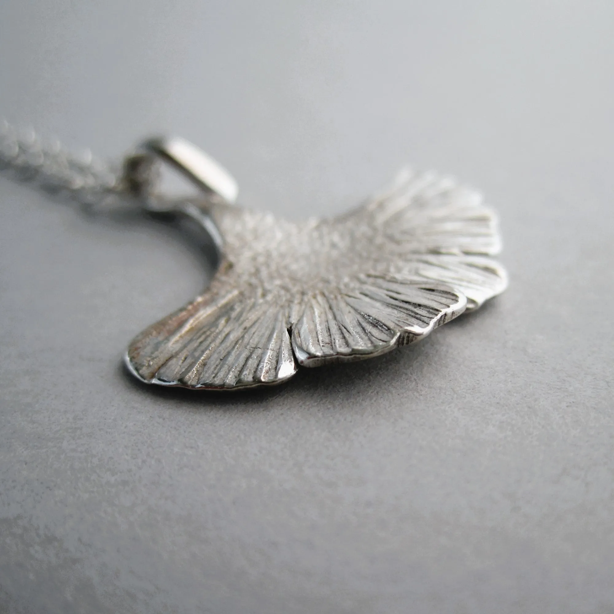 Ginkgo Leaf Necklace Sterling Silver