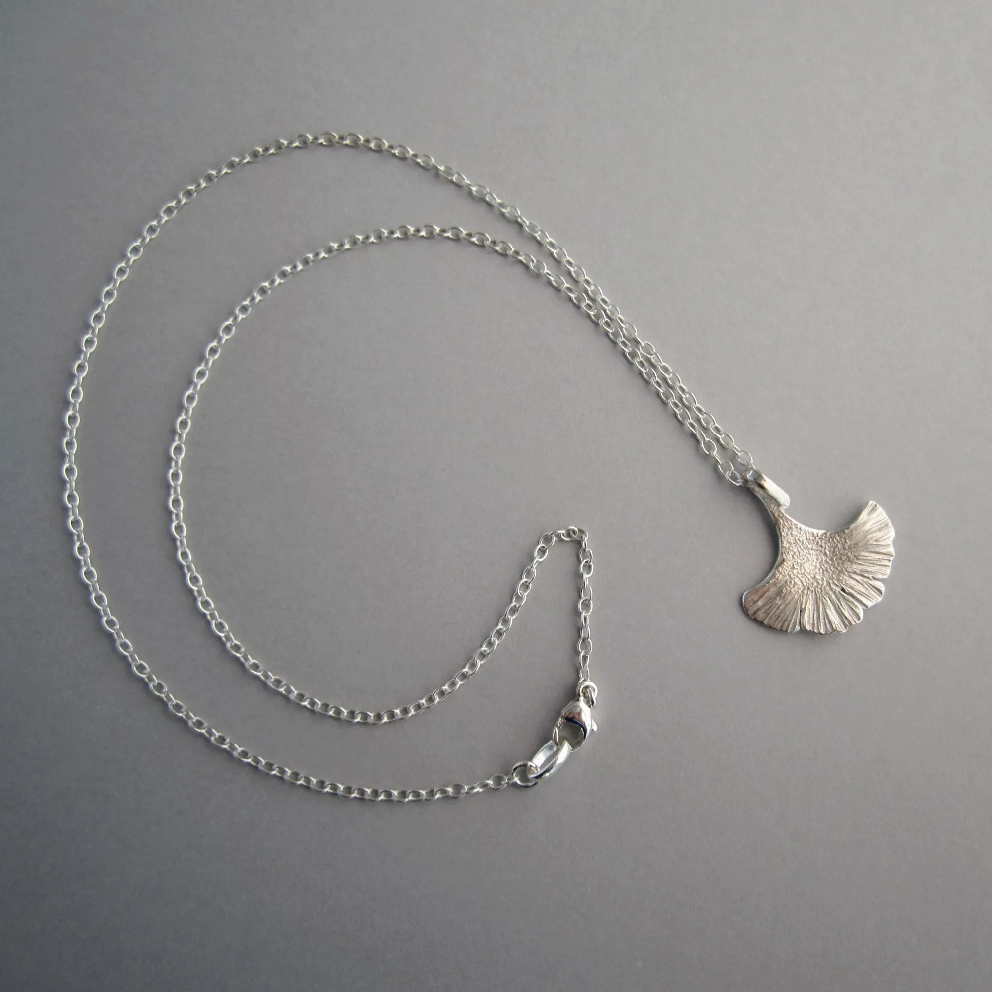 Ginkgo Leaf Necklace Sterling Silver