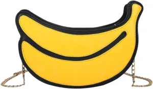 Girl Backpack Purse Girl Backpack Purse Fruit Purse Handbag Leather Chain Messenger Bag Crossbody Bag Cute Banana Shape Shoulder Bag Wallet for Women Girls