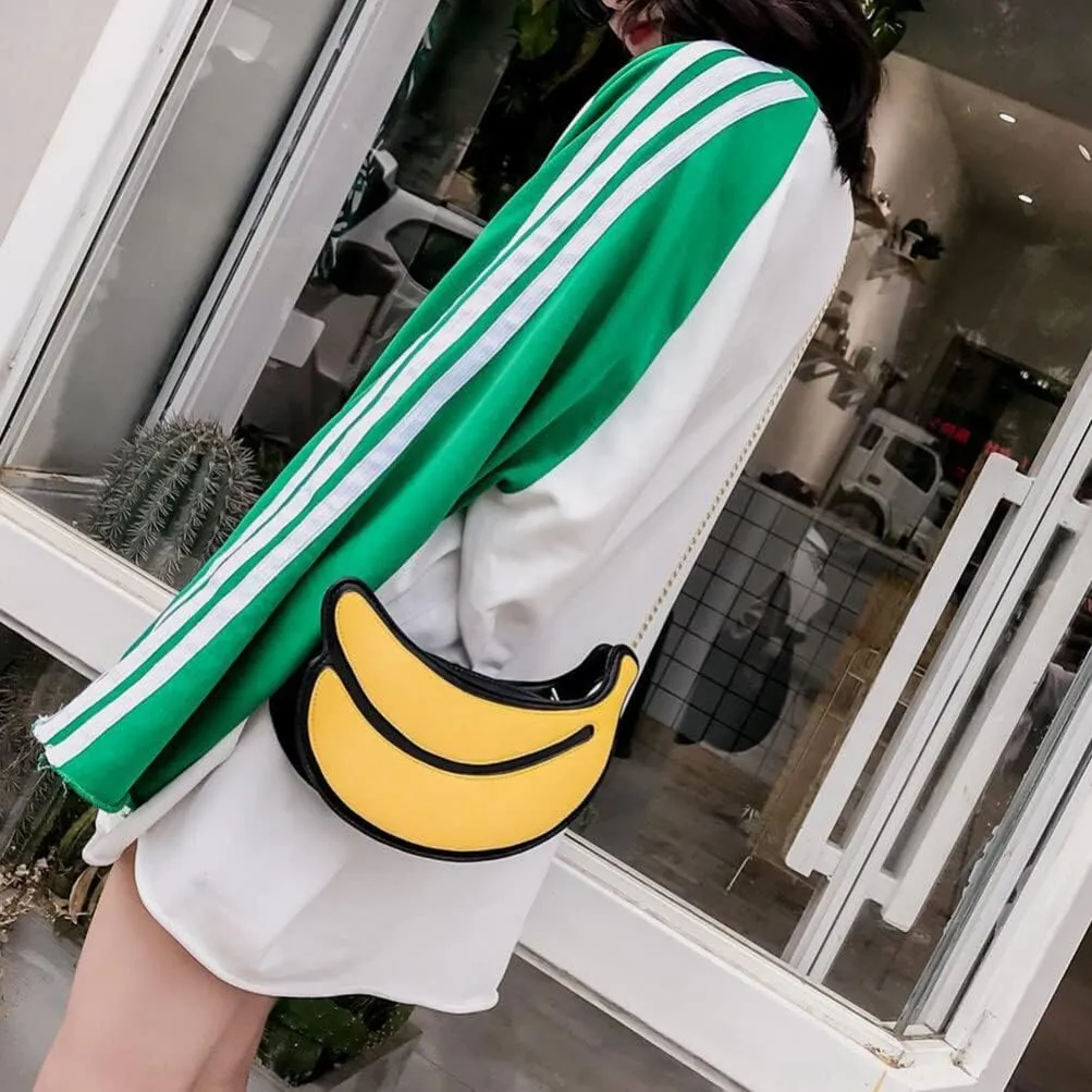 Girl Backpack Purse Girl Backpack Purse Fruit Purse Handbag Leather Chain Messenger Bag Crossbody Bag Cute Banana Shape Shoulder Bag Wallet for Women Girls