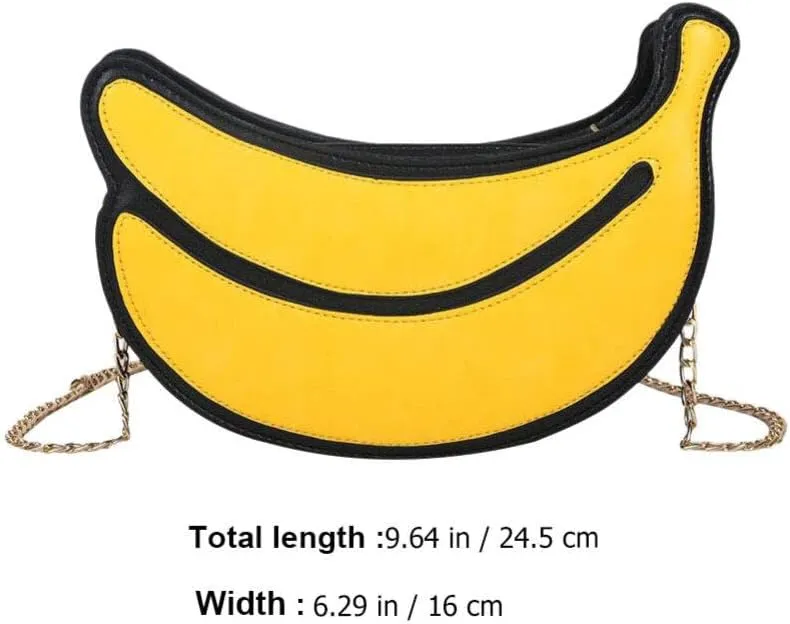Girl Backpack Purse Girl Backpack Purse Fruit Purse Handbag Leather Chain Messenger Bag Crossbody Bag Cute Banana Shape Shoulder Bag Wallet for Women Girls