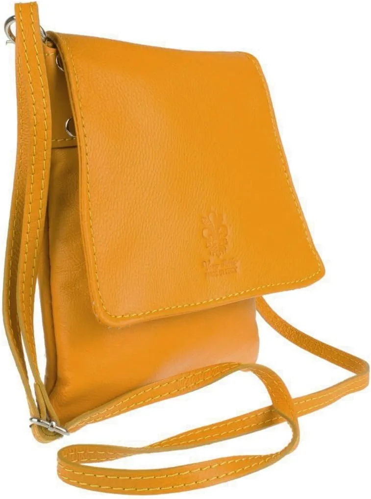 Girly HandBags Womens Italian Leather Shoulder Bag Small Cross Body Messenger Soft Leather Vera Pelle Phone Holder Holiday