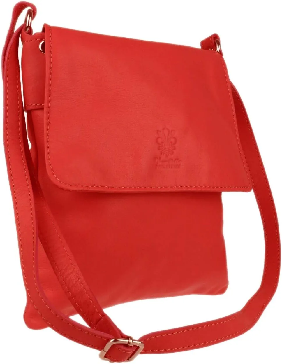 Girly HandBags Womens Italian Soft Leather Cross Body Messenger Bag Vera Plelle Shoulder Bag Flap Zipper