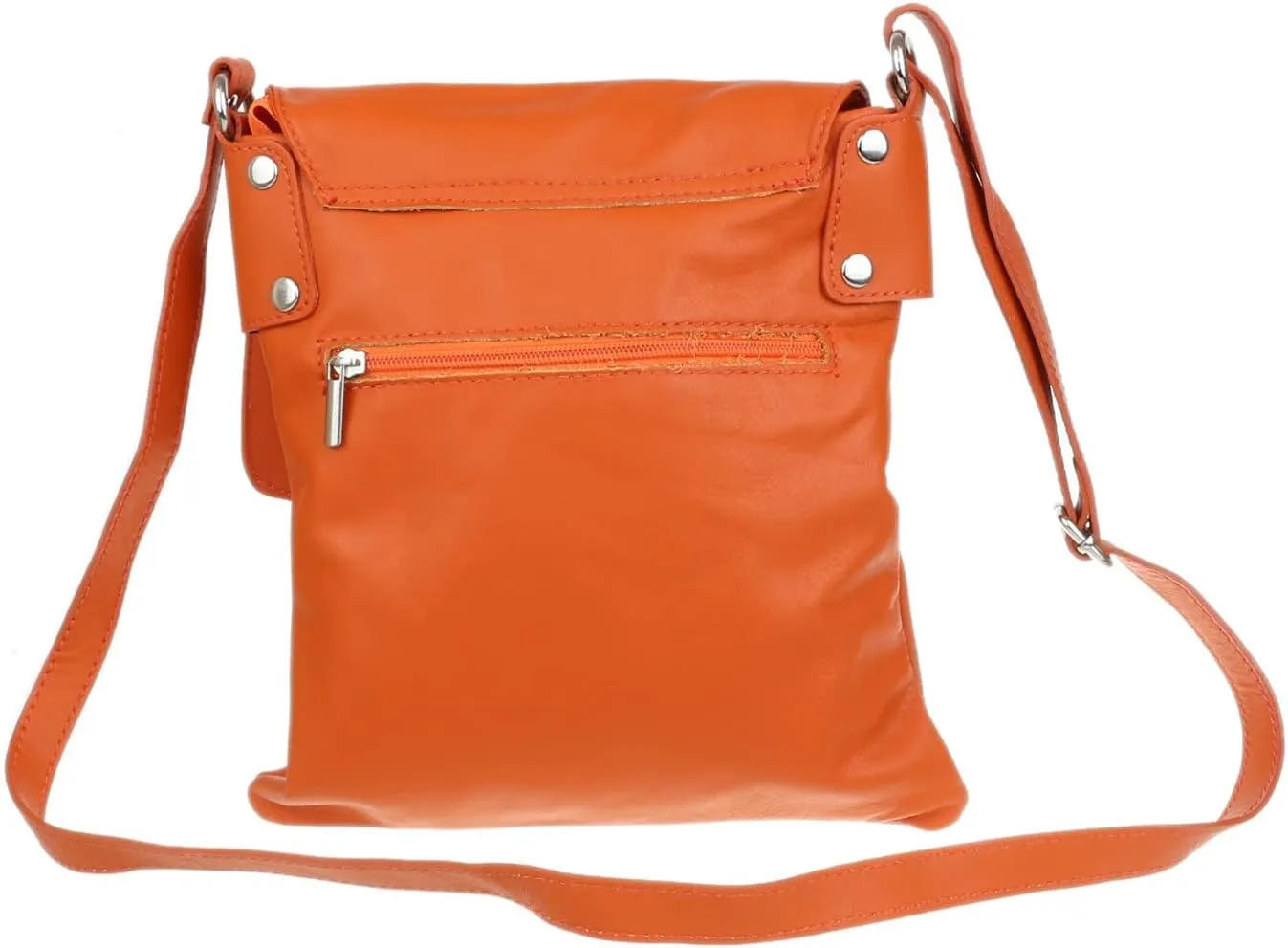 Girly HandBags Womens Italian Soft Leather Cross Body Messenger Bag Vera Plelle Shoulder Bag Flap Zipper