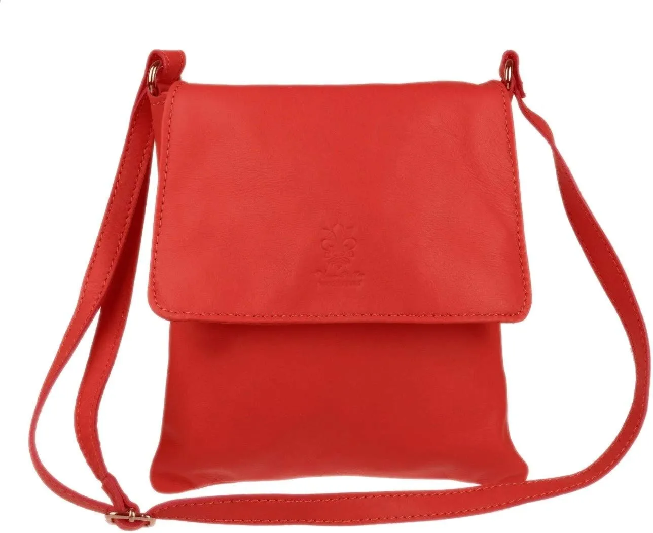 Girly HandBags Womens Italian Soft Leather Cross Body Messenger Bag Vera Plelle Shoulder Bag Flap Zipper