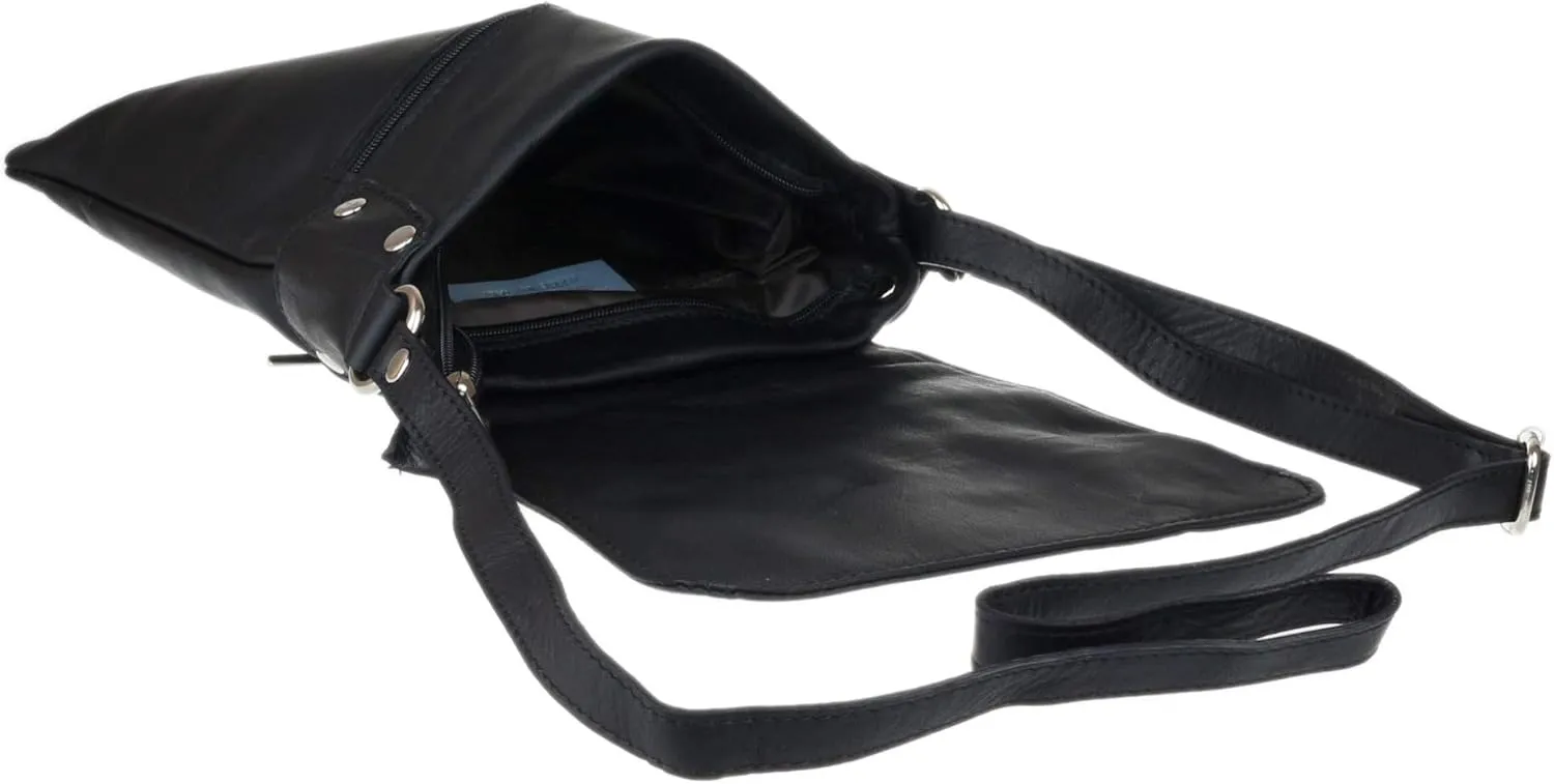Girly HandBags Womens Italian Soft Leather Cross Body Messenger Bag Vera Plelle Shoulder Bag Flap Zipper