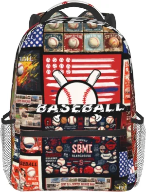 Giwawa Baseball School Backpack,Sports Theme Printed Large Lightweight Bookbags Adjustable Straps Durable Shoulder Packs for Boys Girls Teenager Elementary Middle High School Students