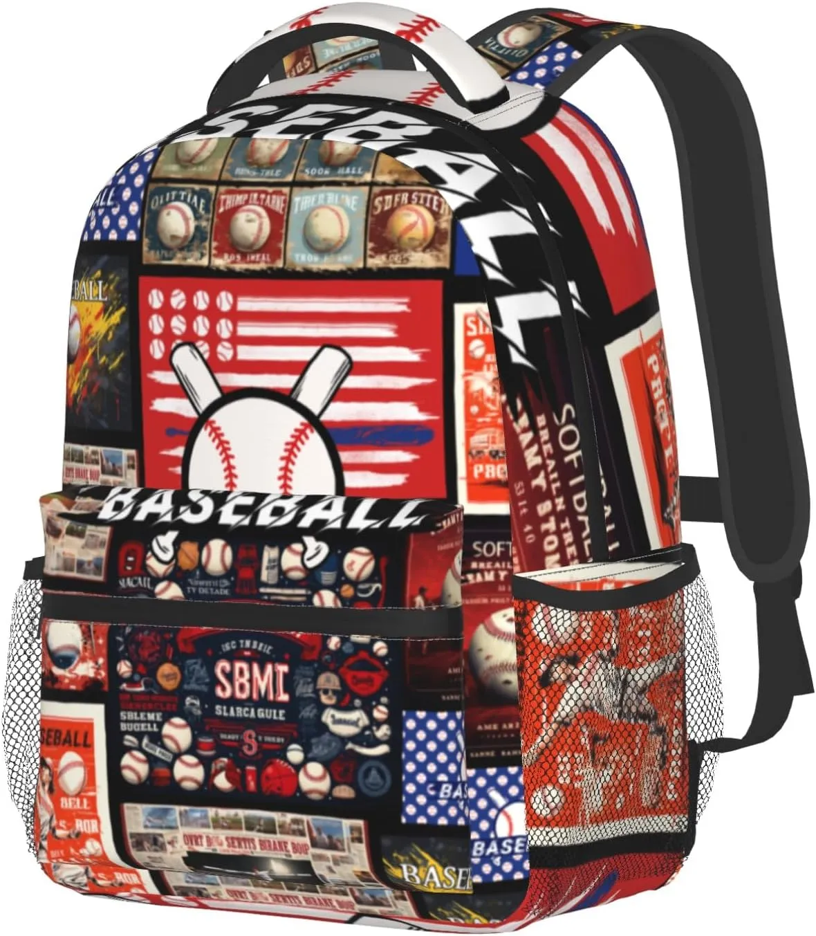 Giwawa Baseball School Backpack,Sports Theme Printed Large Lightweight Bookbags Adjustable Straps Durable Shoulder Packs for Boys Girls Teenager Elementary Middle High School Students