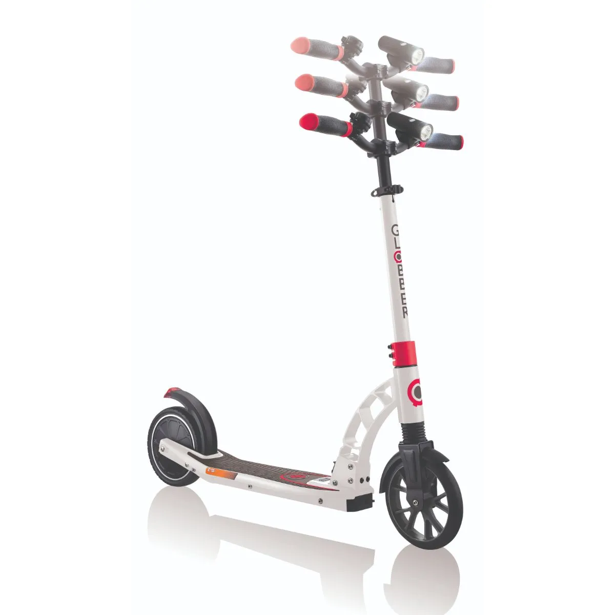 Globber K One E-Motion 15 Foldable Electric Scooter - White/Red