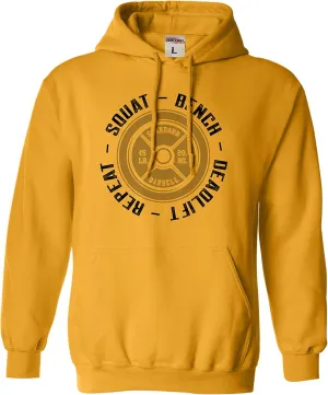 Go All Out Squat Bench Deadlift Repeat Funny Gym Workout Mens Women Sweatshirt Hoodie