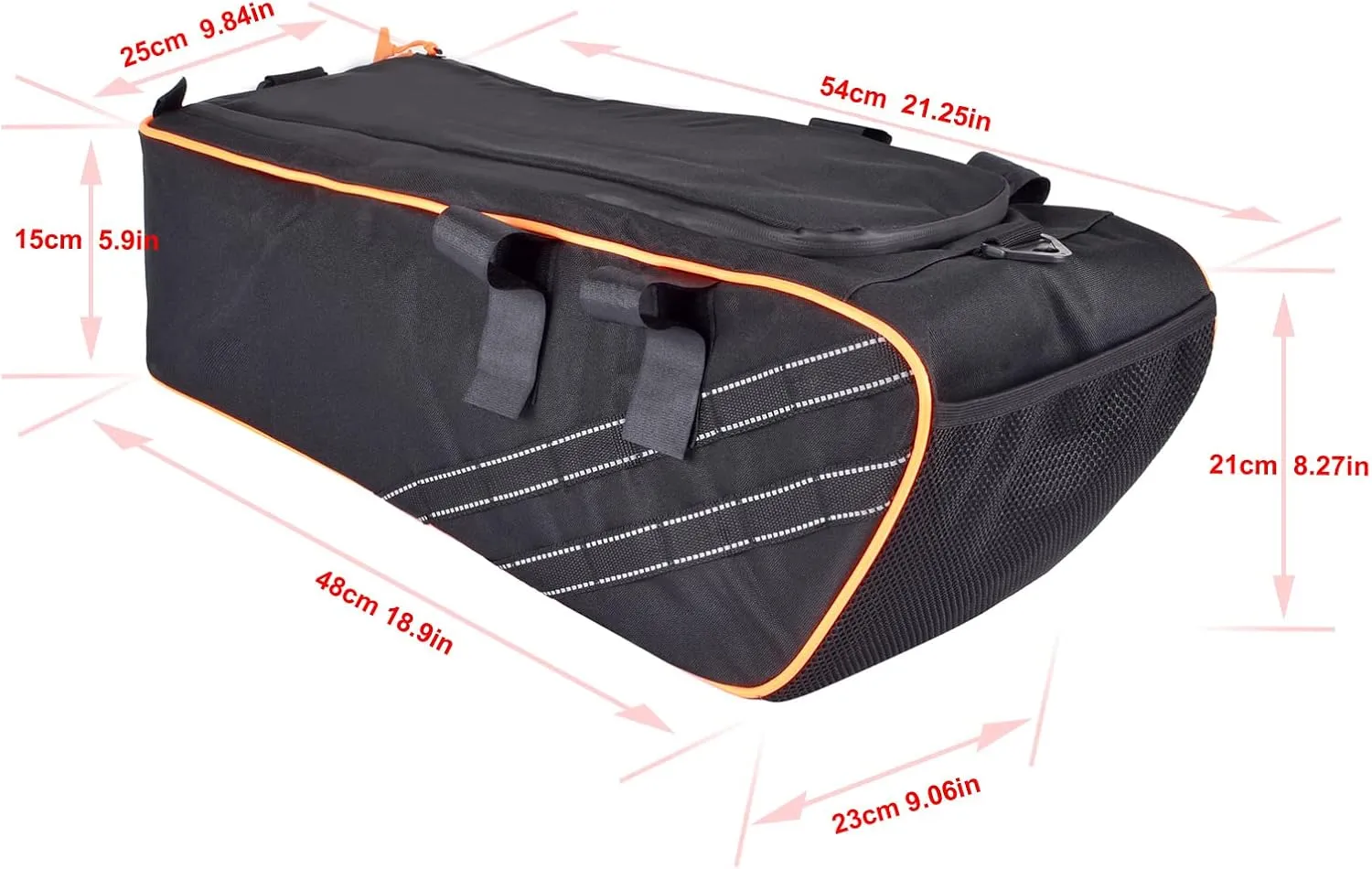 Goldfire Ruckus Under Seat Bag Tool Organizer Storage Bag Gear Bag with Shoulder Strap For All Ruckus Scooter Model Years (Red Piping)