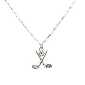 Golf Club Rhinestone Charm Necklace