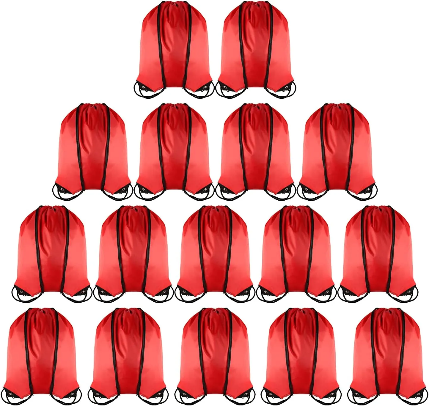 GoodtoU Drawstring Backpacks Bulk String Bags - Red Drawstring Bags Party Favors for Adults 16 Pcs