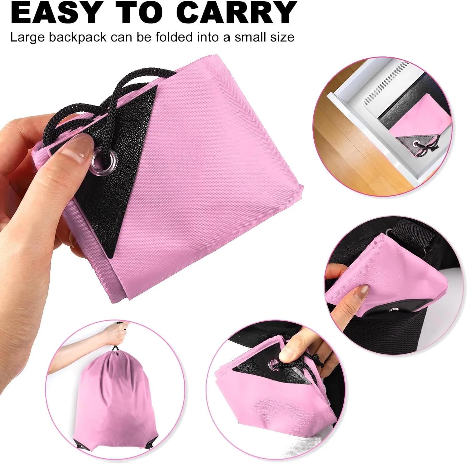 GoodtoU Drawstring Bags, Drawstring Backpack Nylon Backpack Draw String Bags Pack Bulk Cinch Sack Drawstring Gym Bag Drawstring Backpack for Sport, Traveling, Team (Pink, 16Pcs)