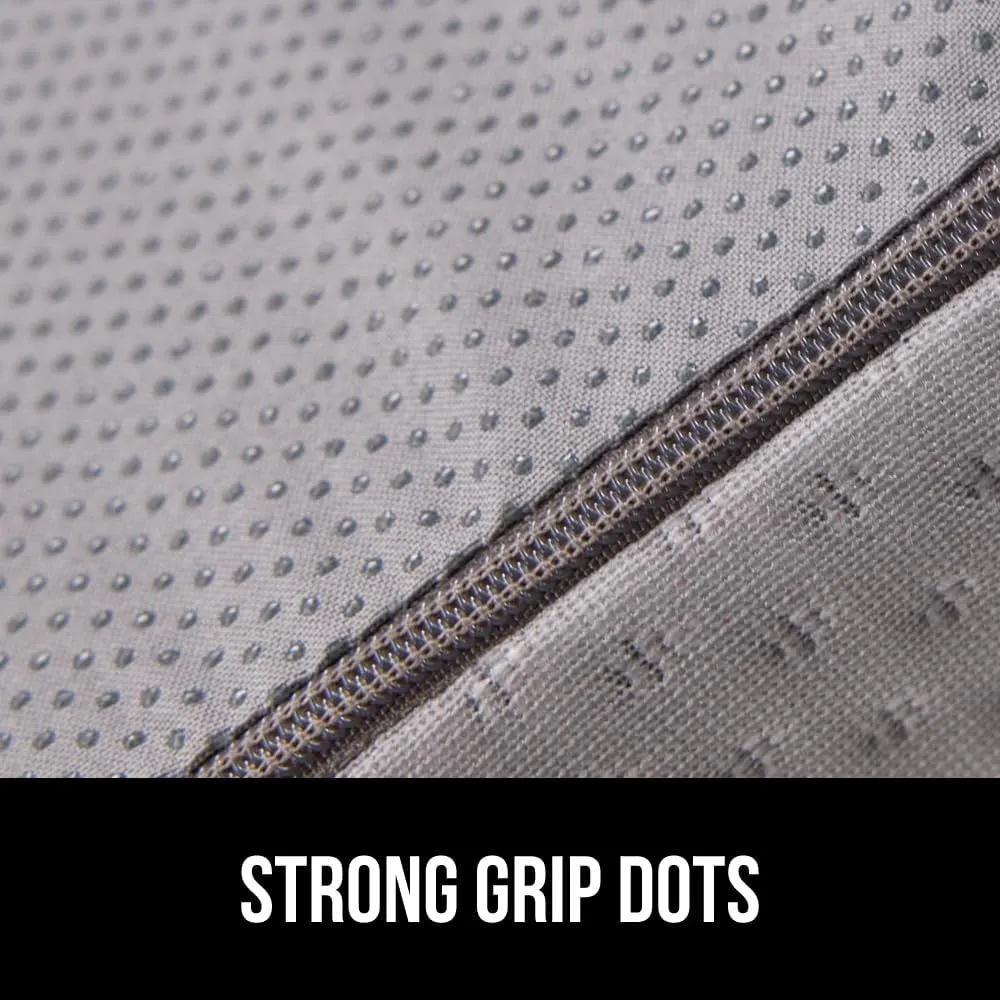 GORILLA GRIP Bed Wedge Pillow for Sleeping, Soft Dual Layer Memory Foam, Stay in Place Dots, Breathable, Ergonomic Headboard Triangle Sleep Support, Reading Elevation Anti Snoring, 7.5in White Gray