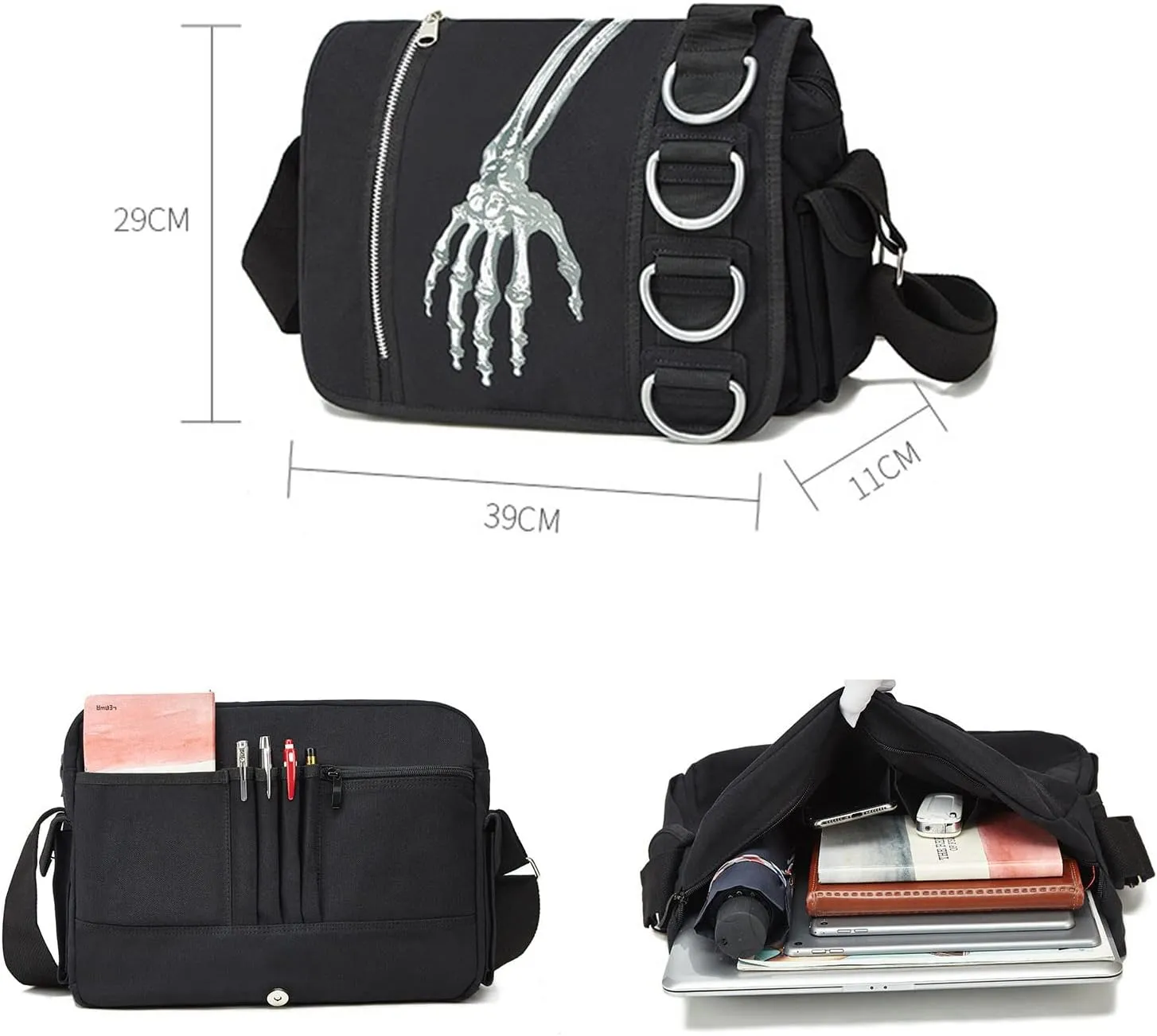 Goth Y2k EMO Messenger Bag Grunge Street Hipster Backpack (BB3023)