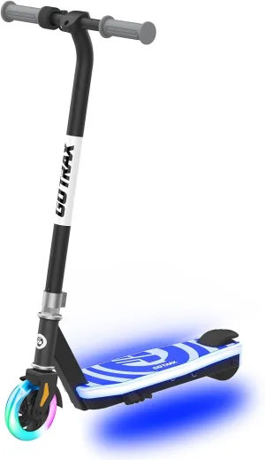 Gotrax Scout Pro Electric Scooter for Kids, Max 3 Mile Range, 6 Mph Speed by 80W Motor and Thumb Throttle, 5" Solid Wheels with Flash Wheel & Deck Lights, Max 110 Lbs Load for Boy & Girl Ages 4-7