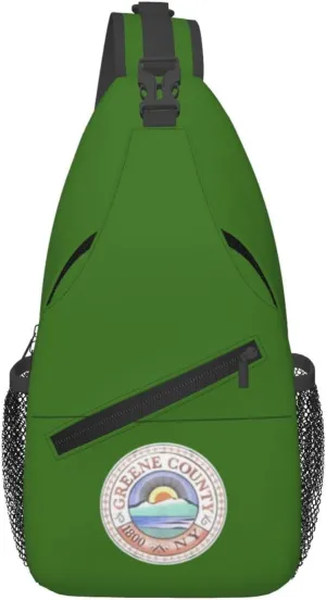 Greene county seal (2) Crossbody Bags For Women Men Chest Backpack Gym Shoulder Bag Travel Outdoor Sports Casual Crossbody Bags