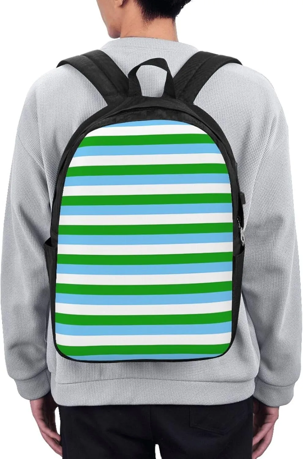 Guatemala Guatemalan Flag Stripes Laptop Backpacks Travel Backpack Casual Business Daypack Sport Rucksack Computer Bag Fits up to 17 Inch Notebook with USB Port