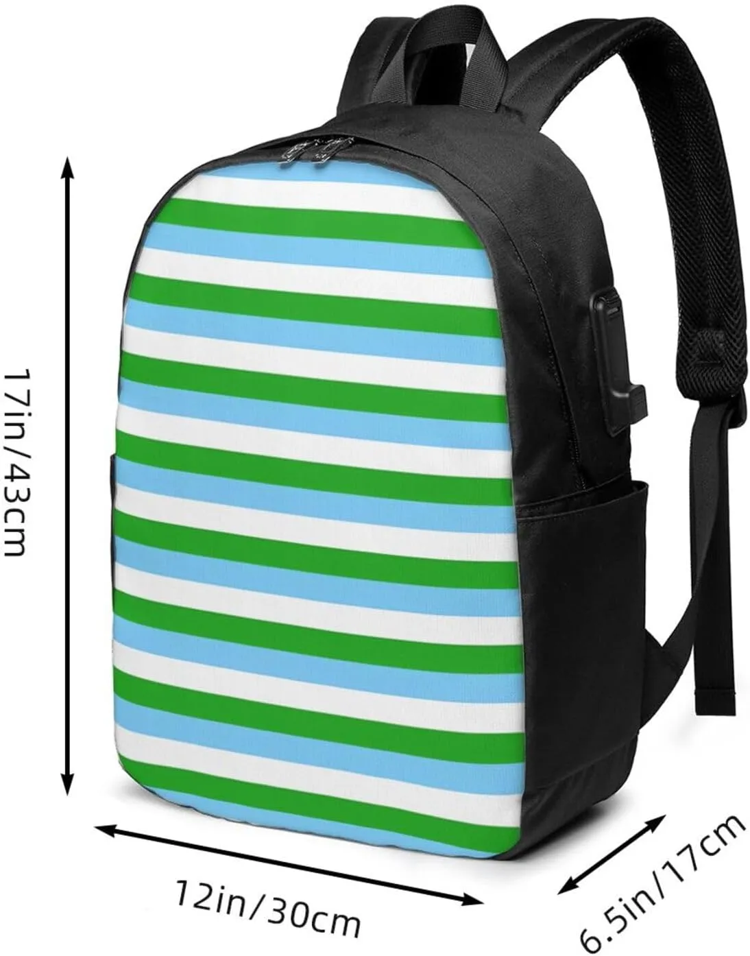 Guatemala Guatemalan Flag Stripes Laptop Backpacks Travel Backpack Casual Business Daypack Sport Rucksack Computer Bag Fits up to 17 Inch Notebook with USB Port