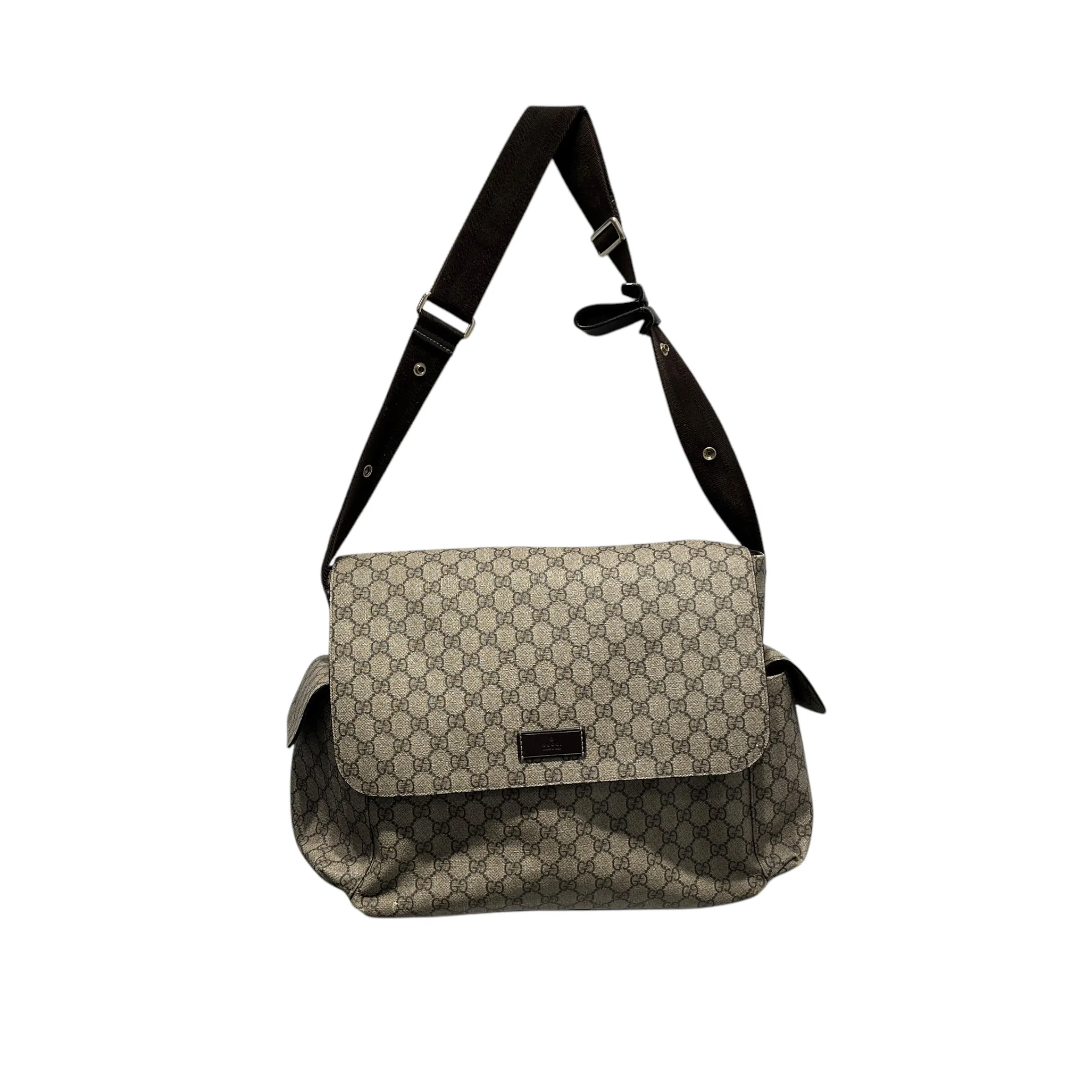 GUCCI/Boston Bag/OS/Monogram/Denim/MLT/GUCCI SUPREME GG WEB MESSENGER