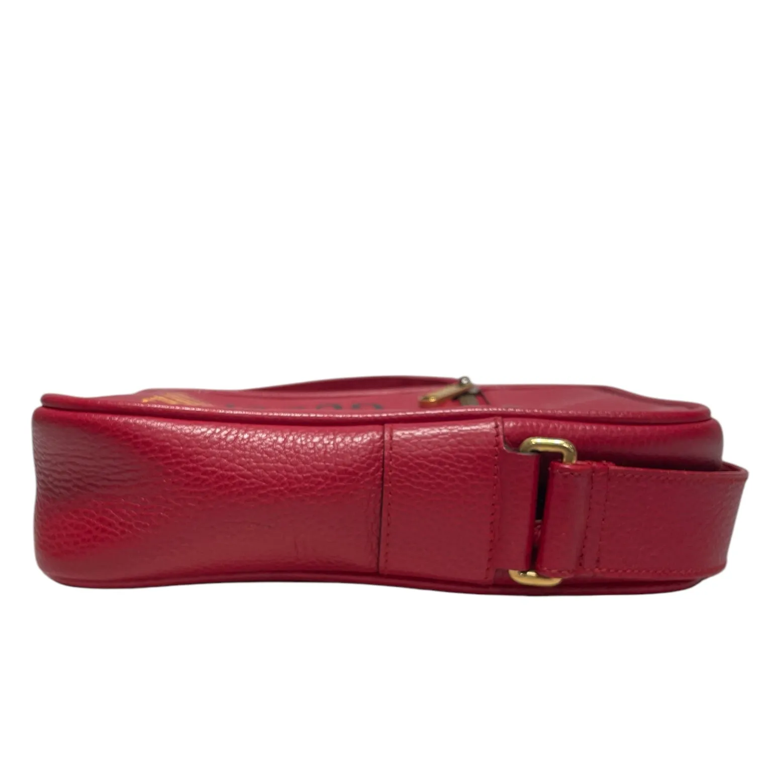 GUCCI/Cross Body Bag/Leather/RED/MESSENGER PRINTED LOGO