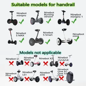 GYL Self-Balance Handlebar, Upgrade 2.0 handrail Bar Replacement for Segway Ninebot miniPRO/Mini LITE/S Smart self-Balance Electric Scooter, 3 in 1 Adjustable Knee Bar, Hand Control, Kickstand