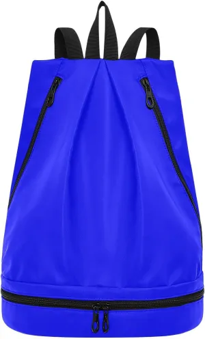 Gym Backpack Bag Blue Sport Swimming Equipment Sackpack 20804