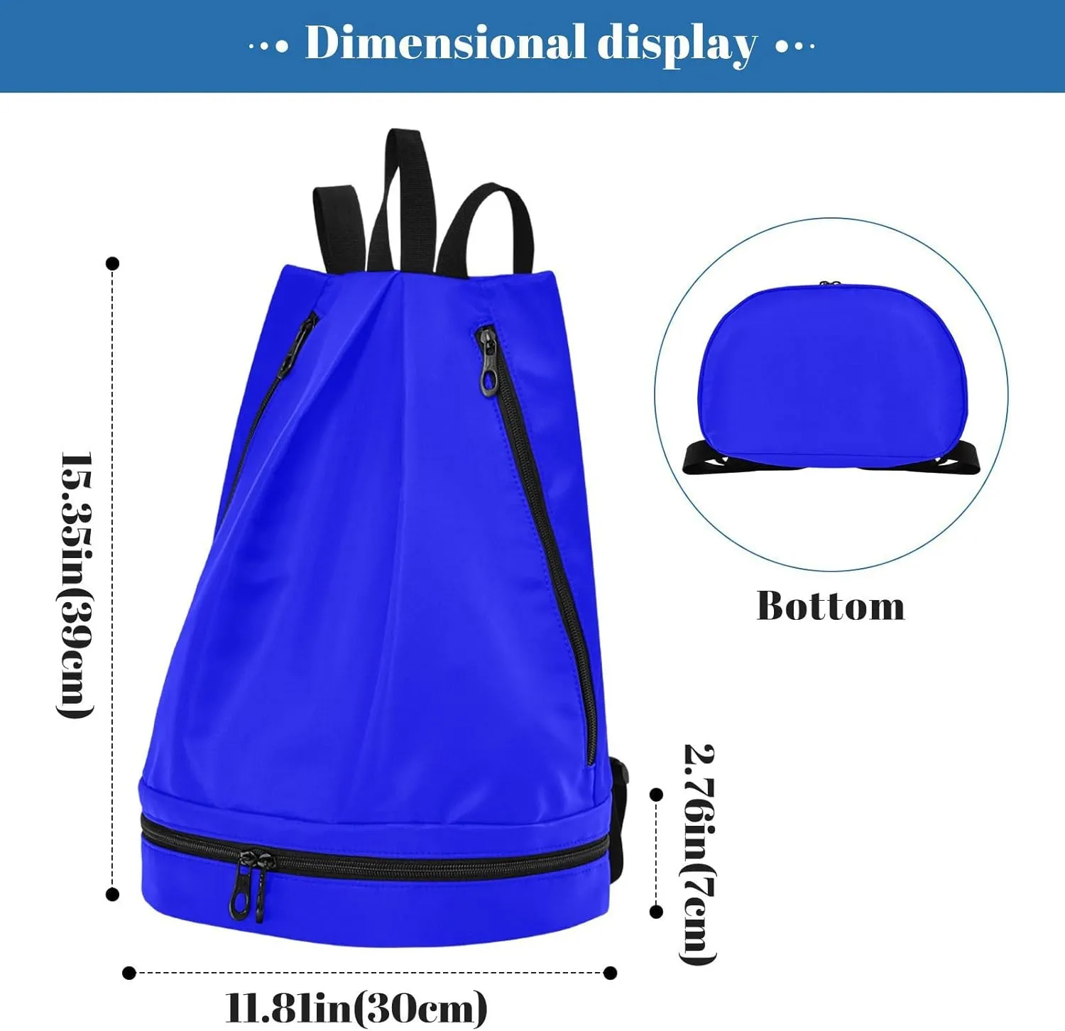 Gym Backpack Bag Blue Sport Swimming Equipment Sackpack 20804