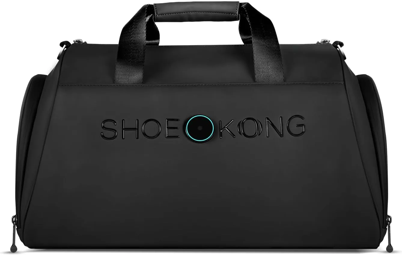 Gym Bag for Men Women, Smart Sports Bag with Wet Pocket & Shoes Compartment, Water Resistant Sports Duffel Bags, Gym Bags Personalized with LED Light, Golf Tennis Gym Duffle Bag (Black)