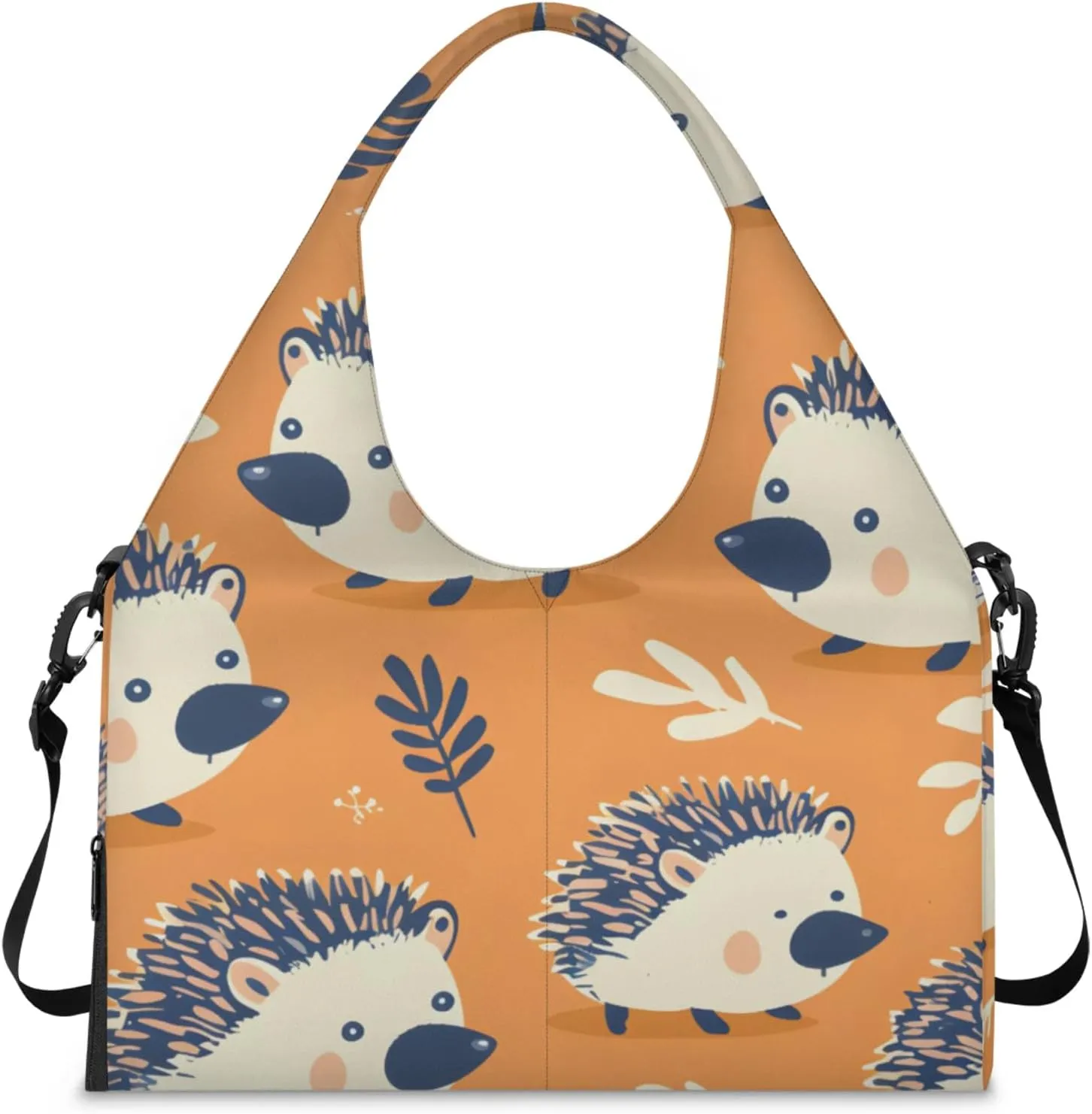 Gym Bag for Women Hedgehogs Duffel Bag with Shoe Compartment and Yoga Mat Holder Portable Weekender Bags Travel Tote Bags