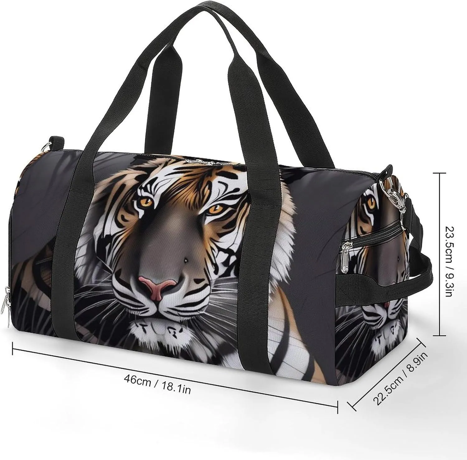 Gym Bag Tiger at Rest Duffel Bag for Men Women Travel Overnight Bag with Shoe Compartment Workout Bags
