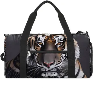 Gym Bag Tiger at Rest Duffel Bag for Men Women Travel Overnight Bag with Shoe Compartment Workout Bags