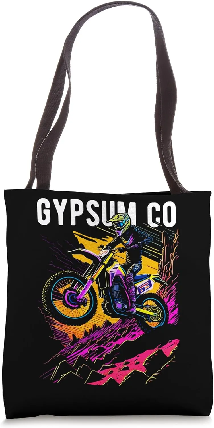 Gypsum Colorado Motocross Dirt Bike Motorcycle Design Tote Bag