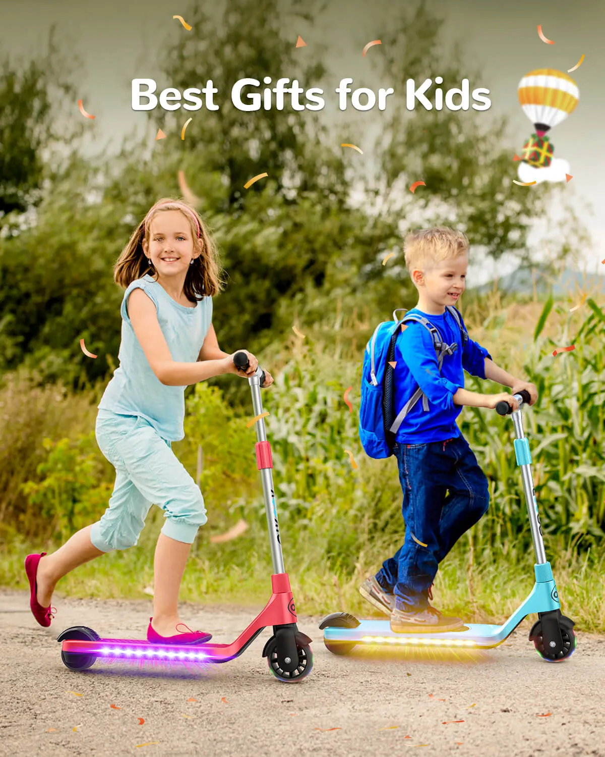 Gyroshoes H30 Electric Scooter with Flashing LED Lights for kids age 6-12