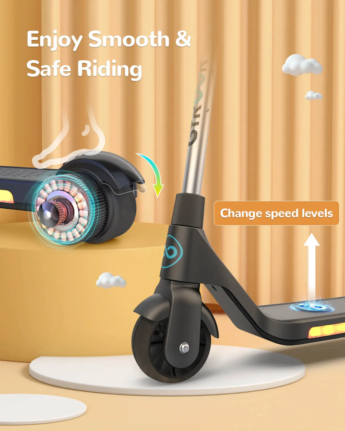 Gyroshoes H30 Electric Scooter with Flashing LED Lights for kids age 6-12