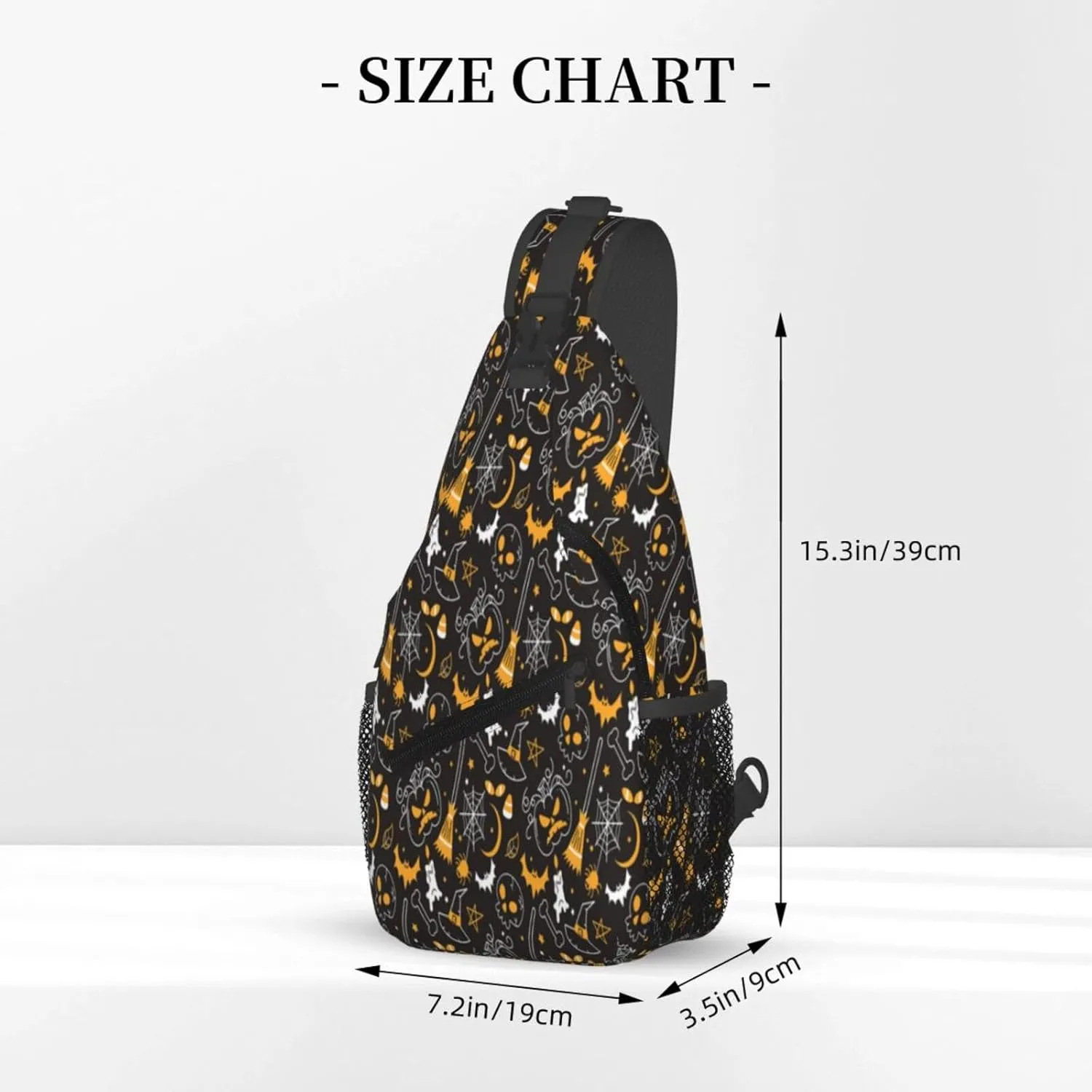 Halloween Gothic Bats Sling Bag Casual Chest Bags Adjustable Crossbody Bag Shoulder Backpack For Travel Hiking