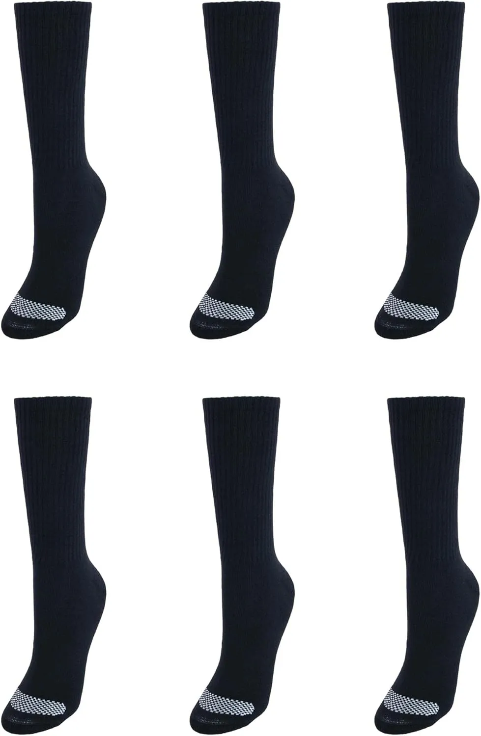 Hanes Women's 6-Pair Plush Comfort Toe Seam Crew Socks