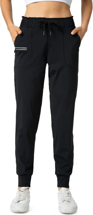Haowind Joggers for Women with Pockets Elastic Waist Workout Sport Gym Pants Comfy Lounge Yoga Running Pants