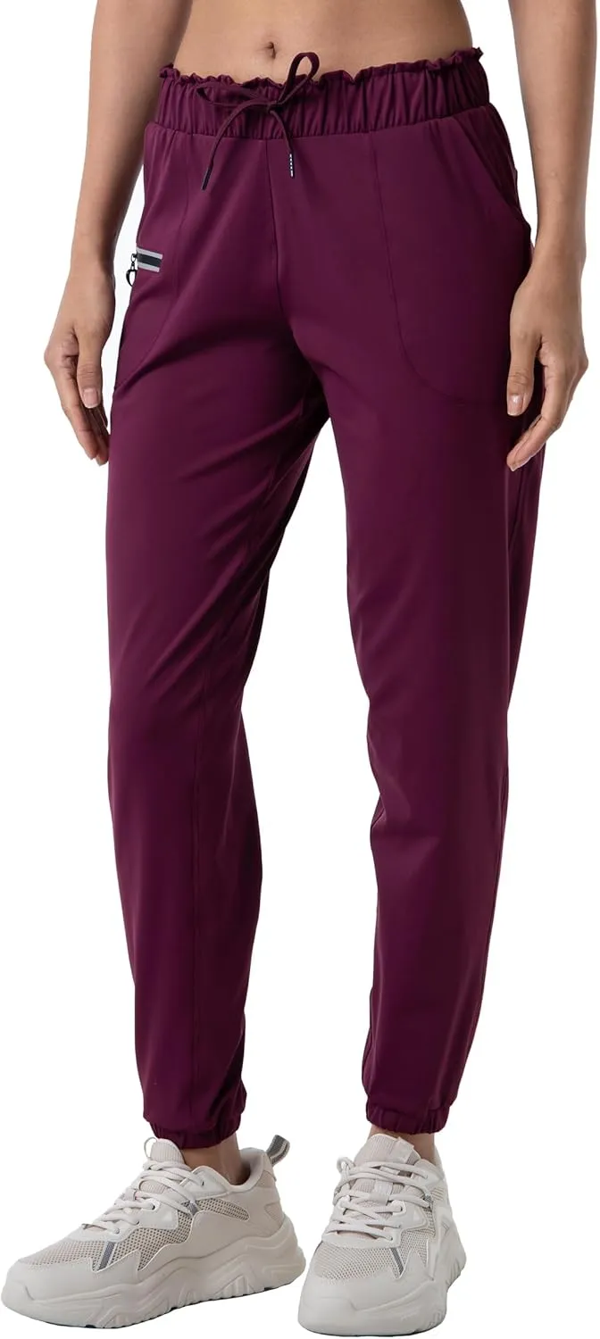 Haowind Joggers for Women with Pockets Elastic Waist Workout Sport Gym Pants Comfy Lounge Yoga Running Pants