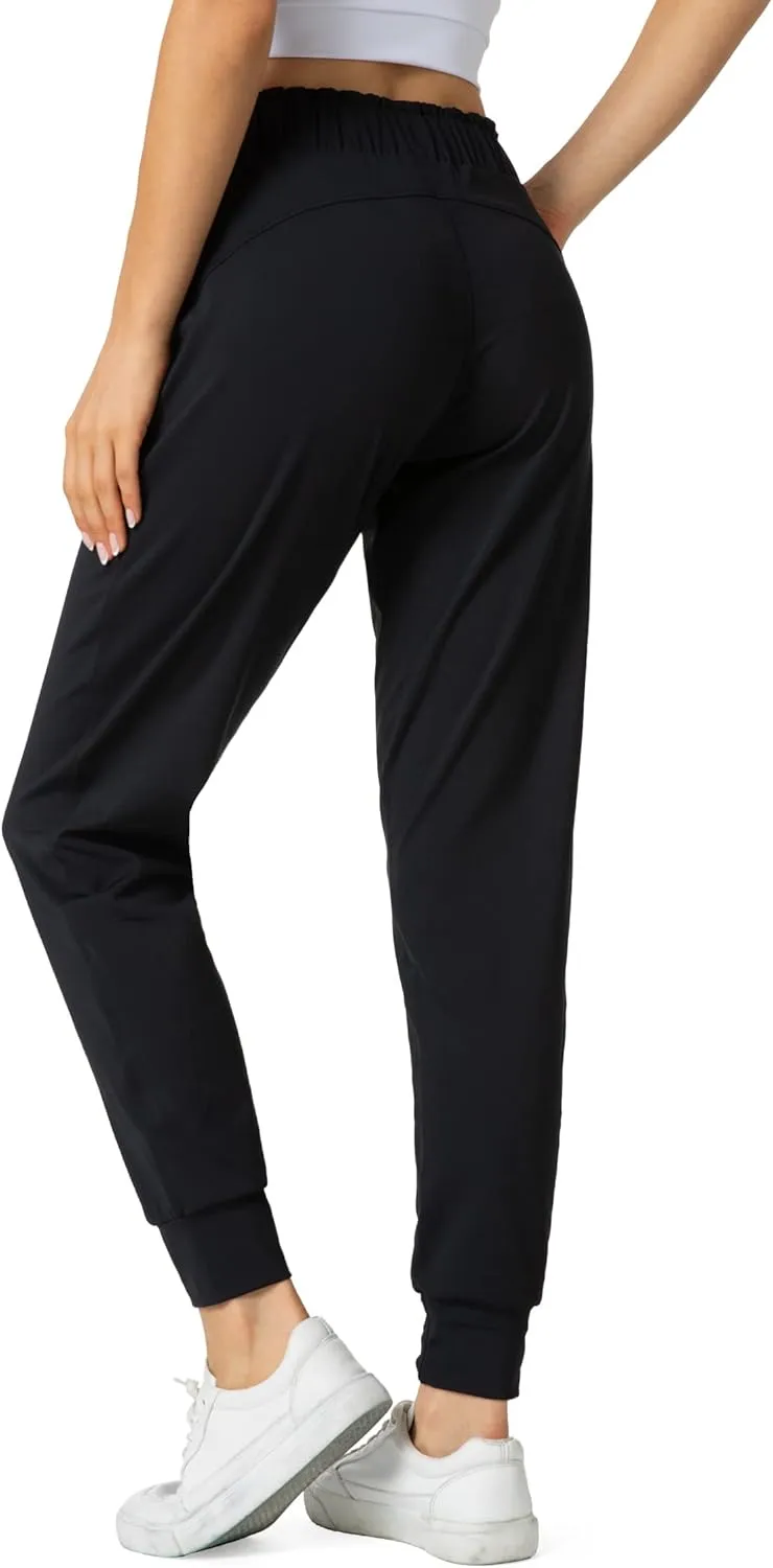 Haowind Joggers for Women with Pockets Elastic Waist Workout Sport Gym Pants Comfy Lounge Yoga Running Pants
