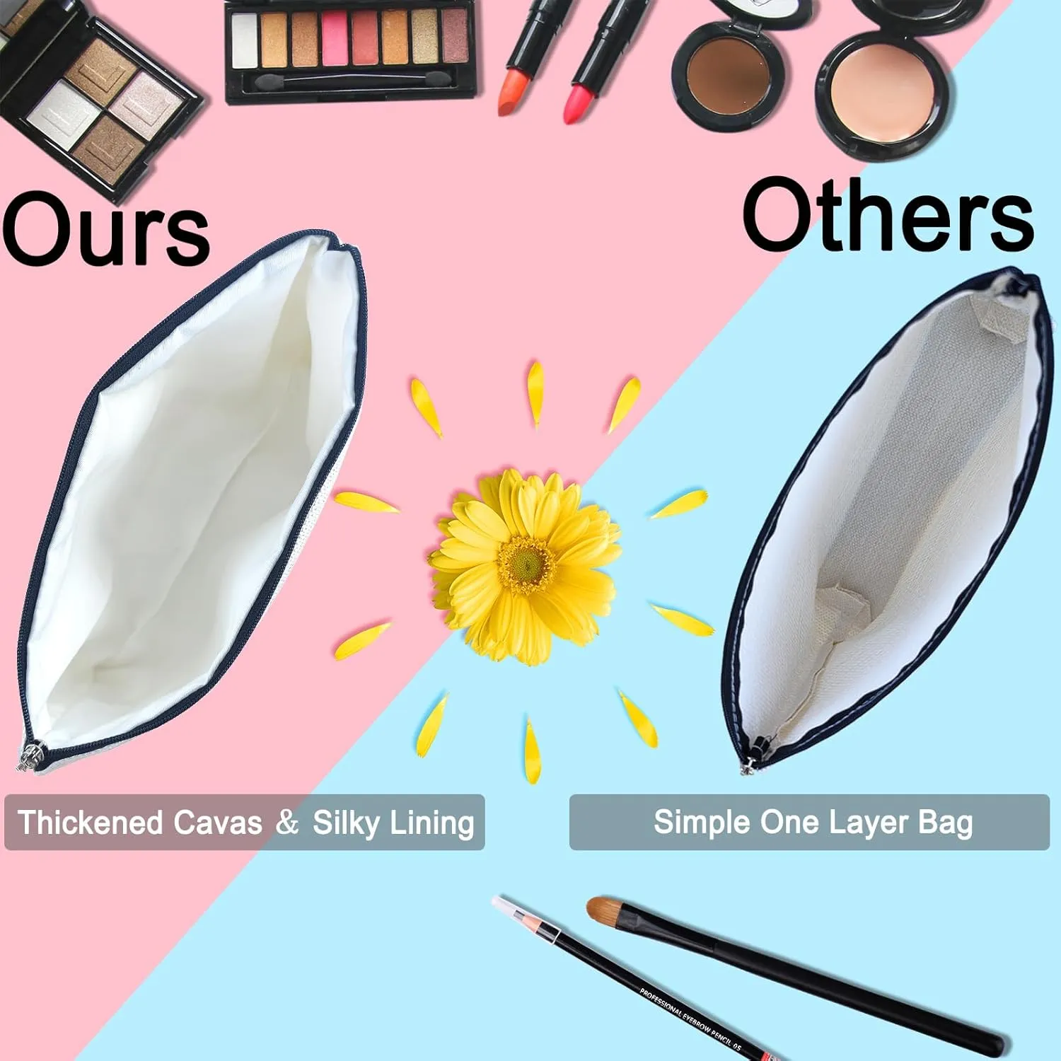 Happy 59th Birthday Gifts for Her Women Makeup Bag, Best 1966 Anniversary 59th Birthday Decorations, 59 Year old and Fabulous Gifts Ideas for Wife, Mom, Mothers Day, Christmas Cosmetic Travel Pouch