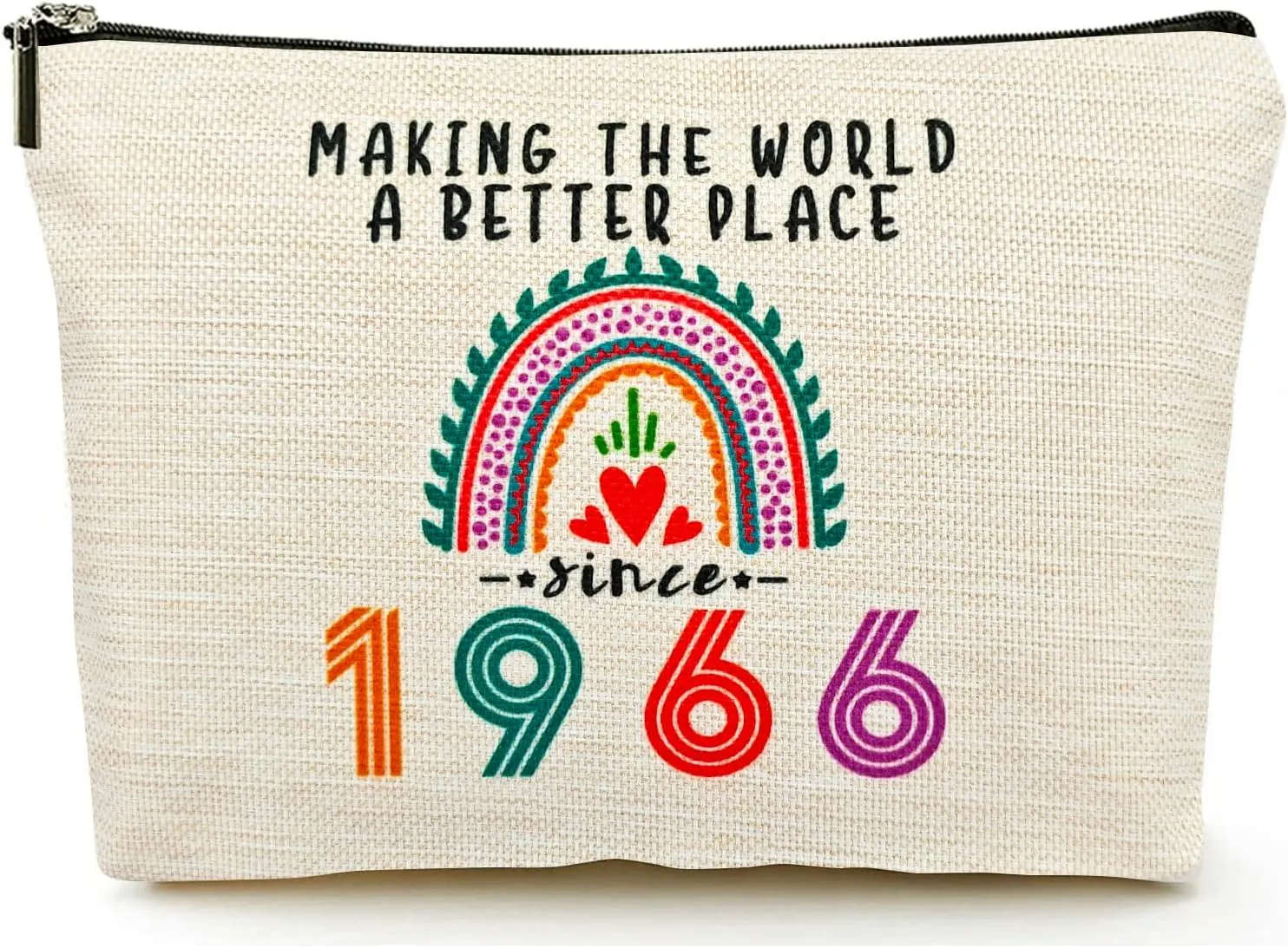 Happy 59th Birthday Gifts for Her Women Makeup Bag, Best 1966 Anniversary 59th Birthday Decorations, 59 Year old and Fabulous Gifts Ideas for Wife, Mom, Mothers Day, Christmas Cosmetic Travel Pouch