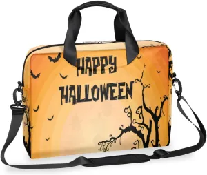 Happy Halloween Tombstone Pumpkin Laptop Bag 16 Inch with Shoulder Straps & Handle Water-Resistant Durable Messenger Bag for Men Women Business Office Travel Gifts